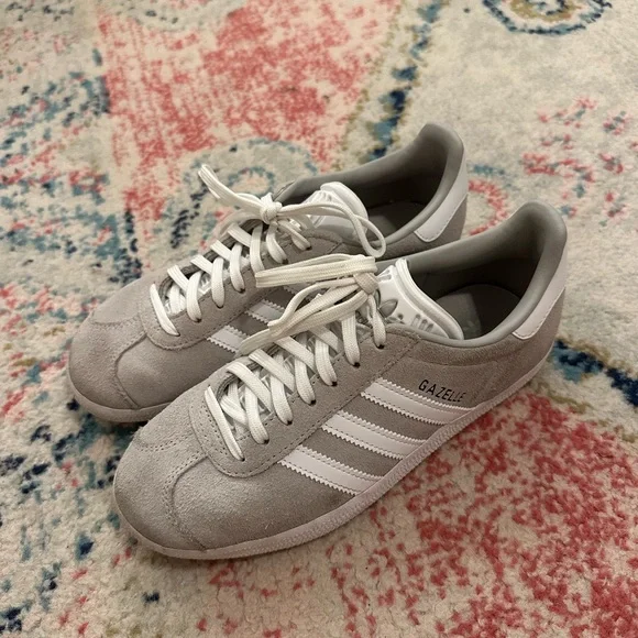 Adidas Gazelle Suede Sneakers in Gray and White - Picture 4 of 10
